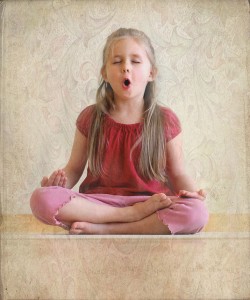 little girl meditating